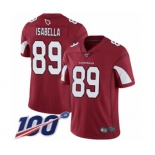 Men's Arizona Cardinals #89 Andy Isabella Red Team Color Vapor Untouchable Limited Player 100th Season Football Jersey