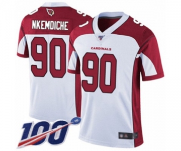 Men's Arizona Cardinals #90 Robert Nkemdiche White Vapor Untouchable Limited Player 100th Season Football Jersey