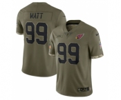 Men's Arizona Cardinals #99 J.J. Watt 2022 Olive Salute To Service Limited Stitched Jersey