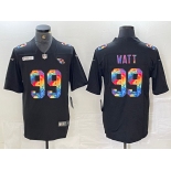 Men's Arizona Cardinals #99 JJ Watt Black Multi Color Black 2020 Crucial Catch Vapor Untouchable Nike Limited Jersey