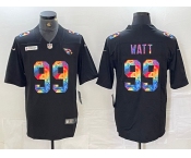 Men's Arizona Cardinals #99 JJ Watt Black Multi Color Black 2020 Crucial Catch Vapor Untouchable Nike Limited Jersey