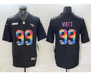 Men's Arizona Cardinals #99 JJ Watt Black Multi Color Black 2020 Crucial Catch Vapor Untouchable Nike Limited Jersey