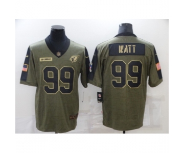 Men's Arizona Cardinals #99 J.J. Watt Nike Olive 2021 Salute To Service Limited Player Jersey