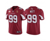 Men's Arizona Cardinals #99 J.J. Watt Red With C Patch & Walter Payton Patch Limited Stitched Jersey