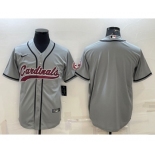 Men's Arizona Cardinals Blank Grey With Patch Cool Base Stitched Baseball Jersey