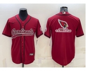 Men's Arizona Cardinals Red Team Big Logo With Patch Cool Base Stitched Baseball Jersey