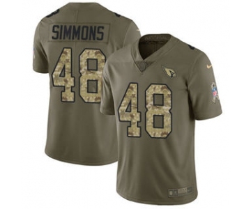 Men's Cardinals #48 Isaiah Simmons Olive Camo Stitched Football Limited 2017 Salute To Service Jersey