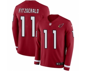 Men's Nike Arizona Cardinals #11 Larry Fitzgerald Limited Red Therma Long Sleeve NFL Jersey