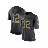 Men's Nike Arizona Cardinals #12 John Brown Limited Black 2016 Salute to Service NFL Jersey