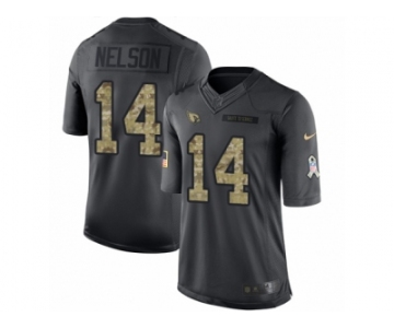 Men's Nike Arizona Cardinals #14 J.J. Nelson Limited Black 2016 Salute to Service NFL Jersey