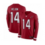 Men's Nike Arizona Cardinals #14 J.J. Nelson Limited Red Therma Long Sleeve NFL Jersey