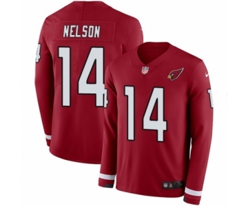 Men's Nike Arizona Cardinals #14 J.J. Nelson Limited Red Therma Long Sleeve NFL Jersey