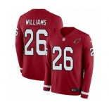 Men's Nike Arizona Cardinals #26 Brandon Williams Limited Red Therma Long Sleeve NFL Jersey