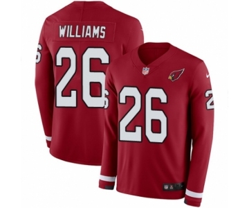 Men's Nike Arizona Cardinals #26 Brandon Williams Limited Red Therma Long Sleeve NFL Jersey