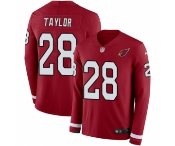 Men's Nike Arizona Cardinals #28 Jamar Taylor Limited Red Therma Long Sleeve NFL Jersey