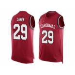 Men's Nike Arizona Cardinals #29 Tharold Simon Limited Red Player Name & Number Tank Top NFL Jersey