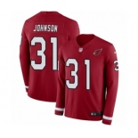 Men's Nike Arizona Cardinals #31 David Johnson Limited Red Therma Long Sleeve NFL Jersey