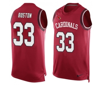 Men's Nike Arizona Cardinals #33 Tre Boston Limited Red Player Name & Number Tank Top NFL Jersey