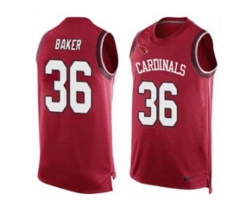 Men's Nike Arizona Cardinals #36 Budda Baker Limited Red Player Name & Number Tank Top NFL Jersey