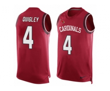 Men's Nike Arizona Cardinals #4 Ryan Quigley Limited Red Player Name & Number Tank Top NFL Jersey