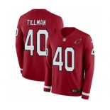 Men's Nike Arizona Cardinals #40 Pat Tillman Limited Red Therma Long Sleeve NFL Jersey