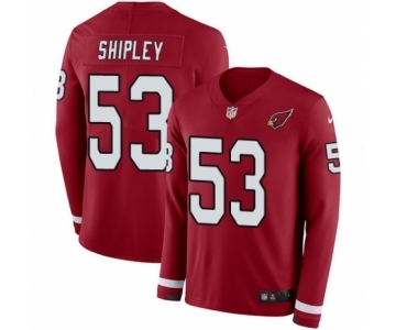 Men's Nike Arizona Cardinals #53 A.Q. Shipley Limited Red Therma Long Sleeve NFL Jersey