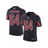 Men's Nike Arizona Cardinals #64 Dorian Johnson Limited Black Rush NFL Jersey