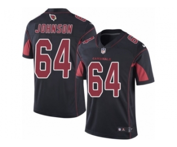 Men's Nike Arizona Cardinals #64 Dorian Johnson Limited Black Rush NFL Jersey