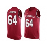 Men's Nike Arizona Cardinals #64 Dorian Johnson Limited Red Player Name & Number Tank Top NFL Jersey