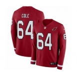 Men's Nike Arizona Cardinals #64 Mason Cole Limited Red Therma Long Sleeve NFL Jersey