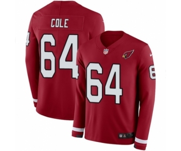 Men's Nike Arizona Cardinals #64 Mason Cole Limited Red Therma Long Sleeve NFL Jersey