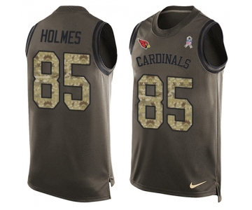 Men's Nike Arizona Cardinals #85 Gabe Holmes Limited Green Salute to Service Tank Top NFL Jersey