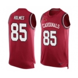 Men's Nike Arizona Cardinals #85 Gabe Holmes Limited Red Player Name & Number Tank Top NFL Jersey