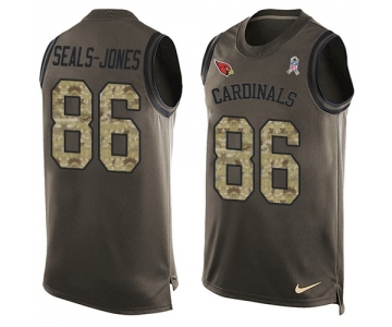 Men's Nike Arizona Cardinals #86 Ricky Seals-Jones Limited Green Salute to Service Tank Top NFL Jersey