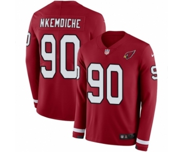 Men's Nike Arizona Cardinals #90 Robert Nkemdiche Limited Red Therma Long Sleeve NFL Jersey