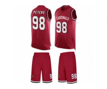 Men's Nike Arizona Cardinals #98 Corey Peters Limited Red Tank Top Suit NFL Jersey