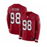 Men's Nike Arizona Cardinals #98 Corey Peters Limited Red Therma Long Sleeve NFL Jersey