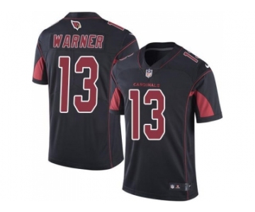 Nike Arizona Cardinals #13 Kurt Warner Black Men's Stitched NFL Limited Rush Jersey