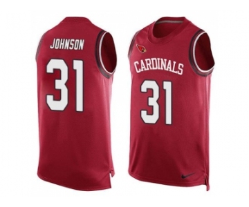 Nike Arizona Cardinals #31 David Johnson Red Team Color Men's Stitched NFL Limited Tank Top Jersey