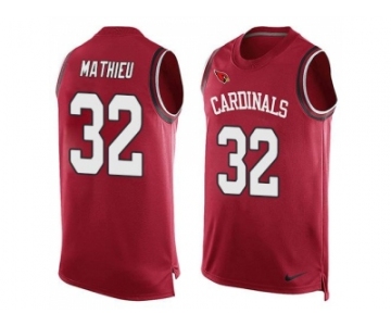 Nike Arizona Cardinals #32 Tyrann Mathieu Red Team Color Men's Stitched NFL Limited Tank Top Jersey
