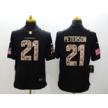 nike nfl jerseys arizona cardinals #21 peterson black[salute to service limited]