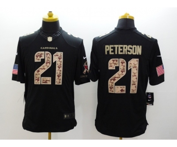 nike nfl jerseys arizona cardinals #21 peterson black[salute to service limited]