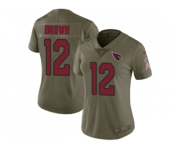 Women Nike Arizona Cardinals #12 John Brown Olive Stitched NFL Limited 2017 Salute to Service Jersey