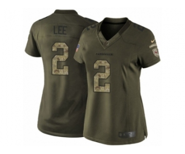 Women Nike Arizona Cardinals #2 Andy Lee Limited Green Salute to Service NFL Jersey