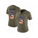 Women Nike Arizona Cardinals #3 Carson Palmer Limited Olive USA Flag 2017 Salute to Service NFL Jersey