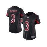 Women Nike Arizona Cardinals #3 Josh Rosen Black Stitched NFL Limited Rush Jersey