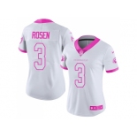 Women Nike Arizona Cardinals #3 Josh Rosen White Pink Stitched NFL Limited Rush Fashion Jersey