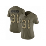 Women Nike Arizona Cardinals #31 David Johnson Limited Olive Camo 2017 Salute to Service NFL Jersey