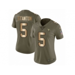 Women Nike Arizona Cardinals #5 Drew Stanton Limited Olive Gold 2017 Salute to Service NFL Jersey