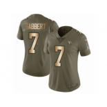 Women Nike Arizona Cardinals #7 Blaine Gabbert Limited Olive Gold 2017 Salute to Service NFL Jersey